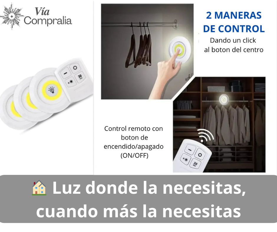 💡Kit 6 Luces LED a Pilas AAA + Control Remoto