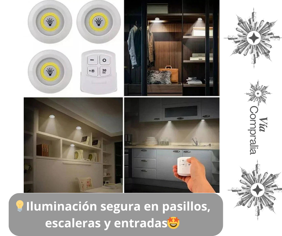 💡Kit 6 Luces LED a Pilas AAA + Control Remoto