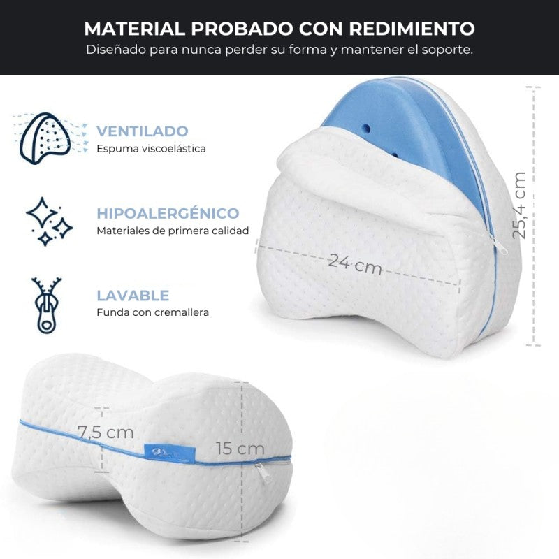 🛌 Almohada Ortopédica - Alinea Piernas y Columna - Duerme Sin Dolor Desde la Primera Noche