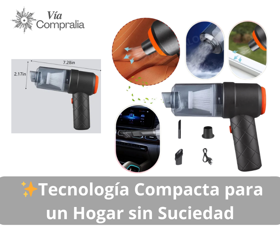 🌀 ASPIRADORA PORTÁTIL 2 en 1: ASPIRA + SOPLA