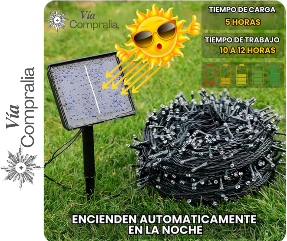 💡🎄Luces LED Solares 17 Metros – Decoración Automática – Ilumina tu hogar todas las noches sin aumentar tu recibo