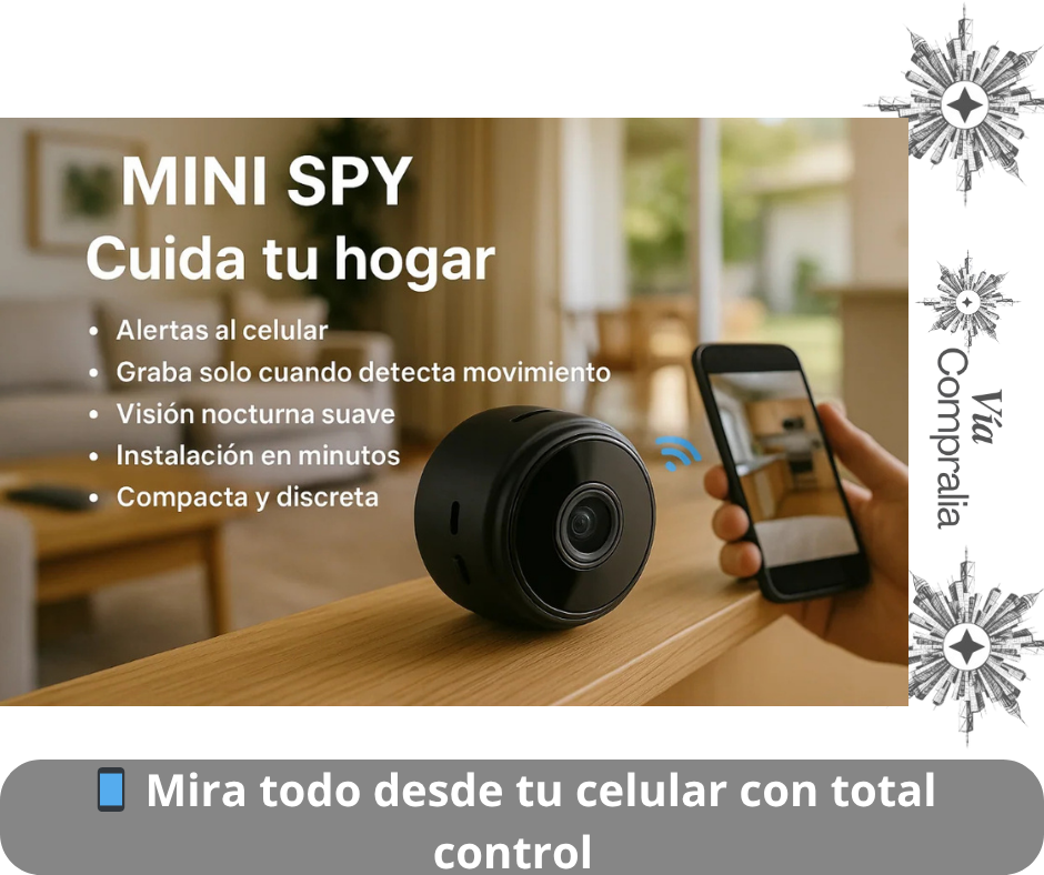 👀Mini Cámara WiFi – Vigila tu Hogar🏡 – Mantén todo seguro las 24 horas sin que nadie lo note 📱