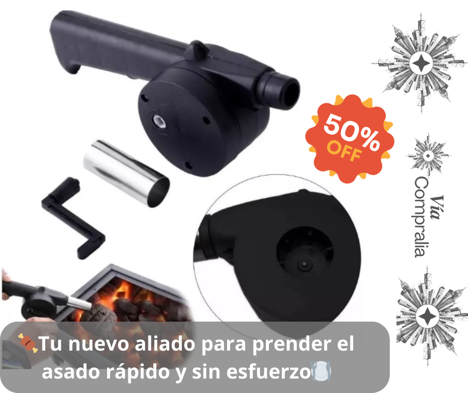 🌬️Soplador Avivador De Fuego Manual para Asado