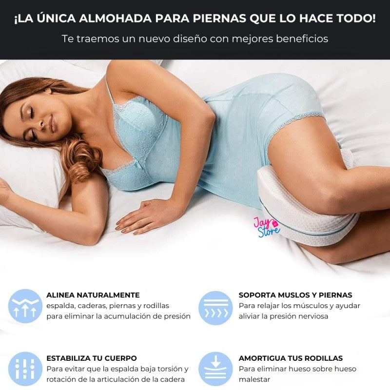 🛌 Almohada Ortopédica - Alinea Piernas y Columna - Duerme Sin Dolor Desde la Primera Noche