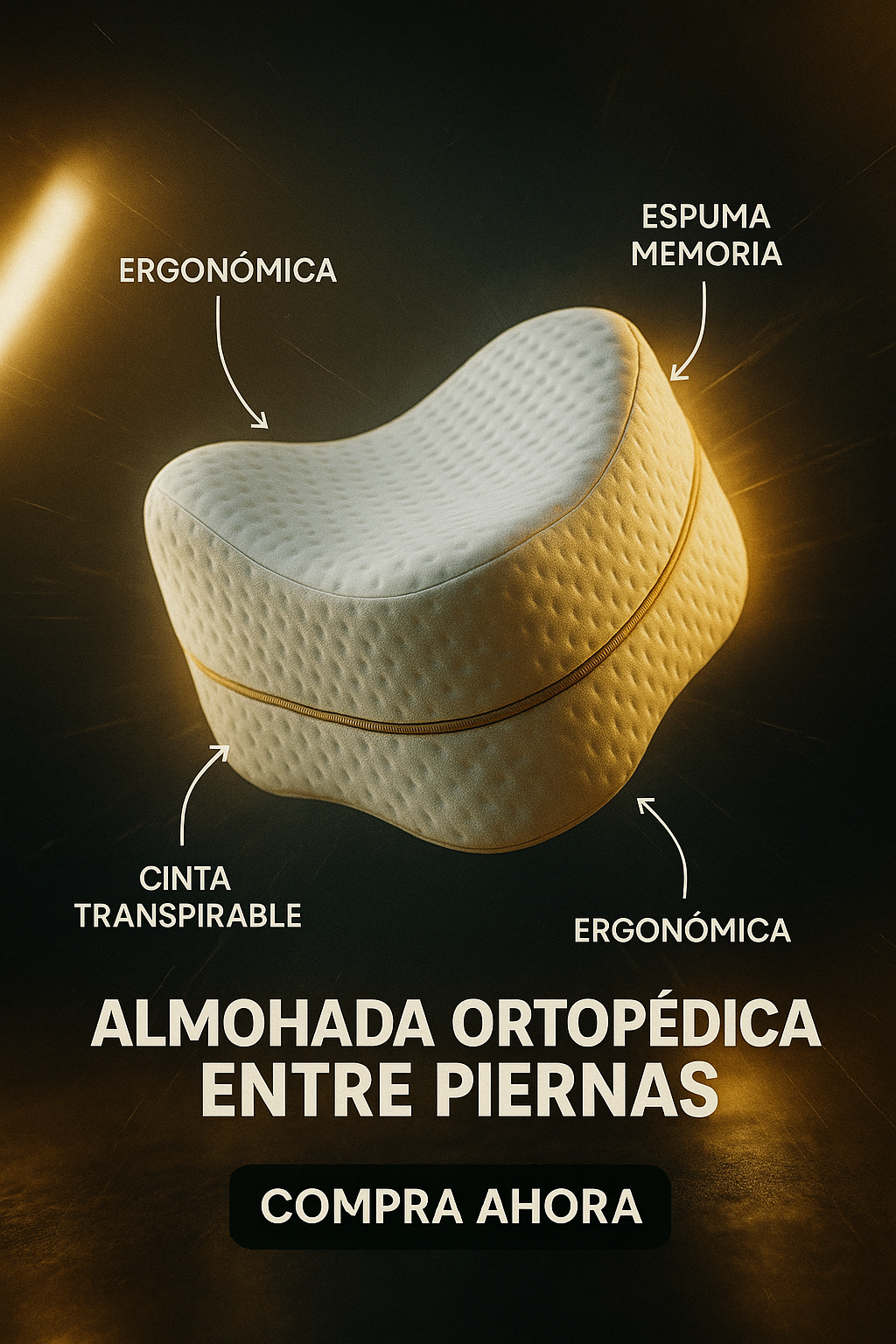 🛌 Almohada Ortopédica - Alinea Piernas y Columna - Duerme Sin Dolor Desde la Primera Noche