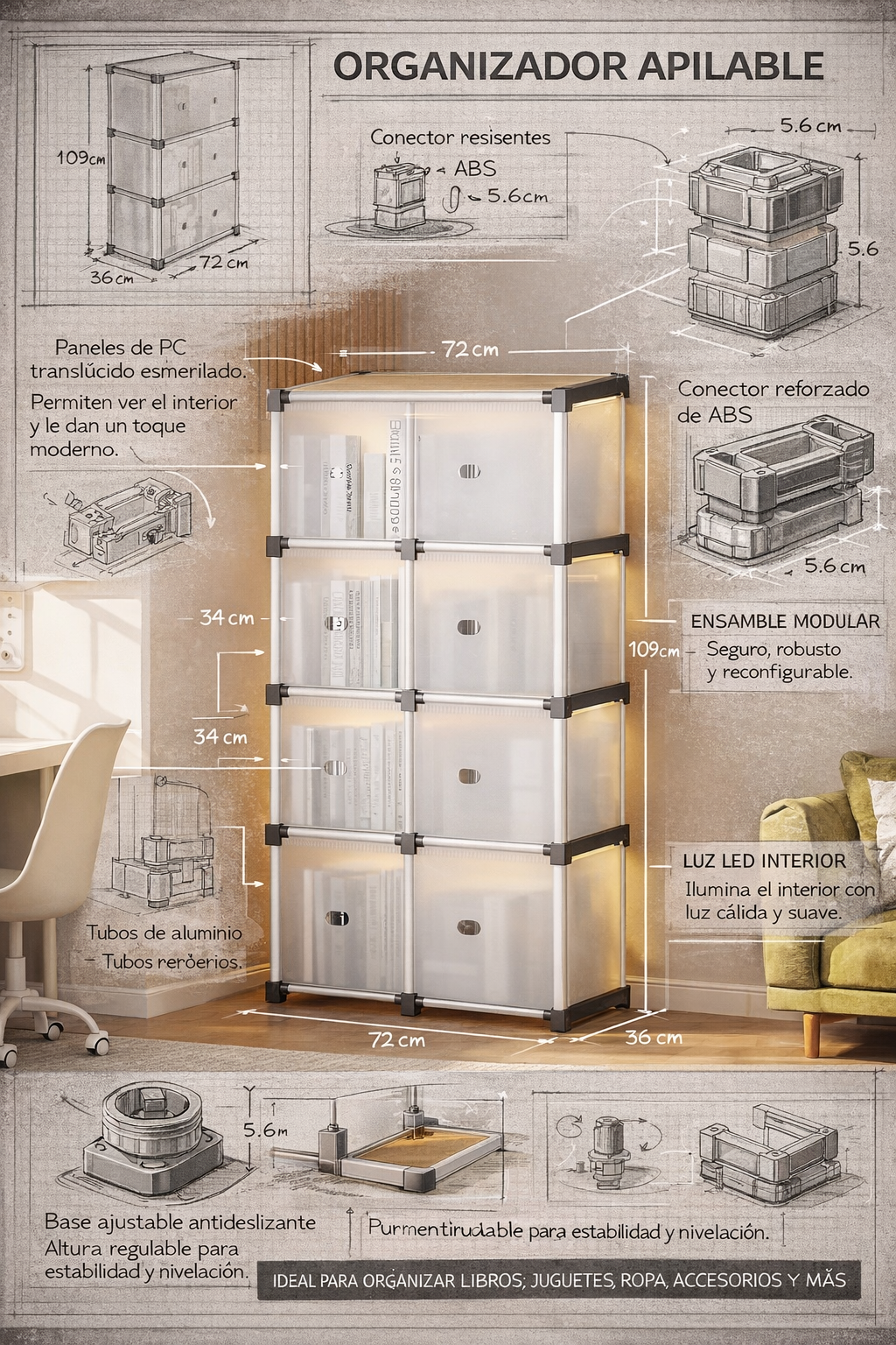 SpaceRack Pro™ 🗄️- Organiza Cocina, Baño o Dormitorio -Disfruta un Hogar Más Ordenado Hoy